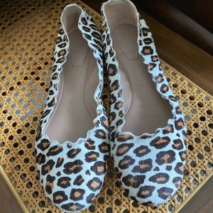 Chloe “Lauren” pony hair leopard print ballet flats barely worn